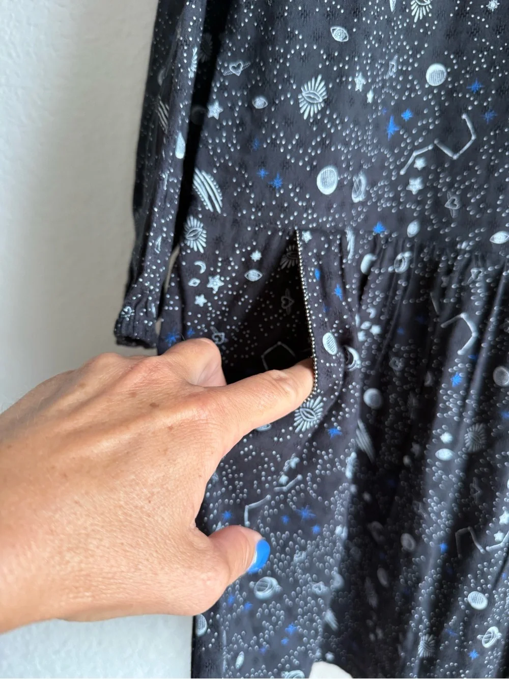 Little Karl Marc John Ralaxy Noir Celestial Galaxy Long Sleeve Dress Sz: 12